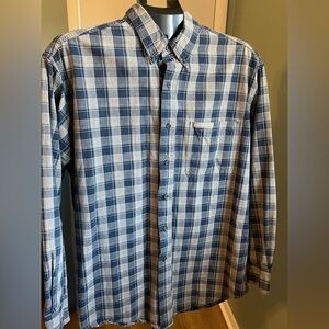 Chaps Ralph Lauren Men’s Plaid Button Down Shirt Blue Gray Long Sleeve
